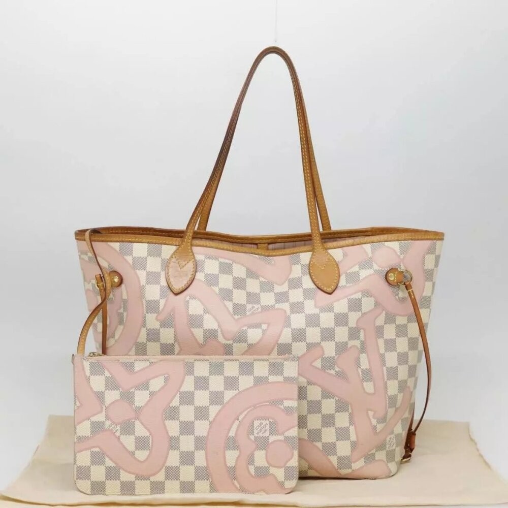 LOUIS VUITTON Damier Azur Neverfull MM Tote Bag